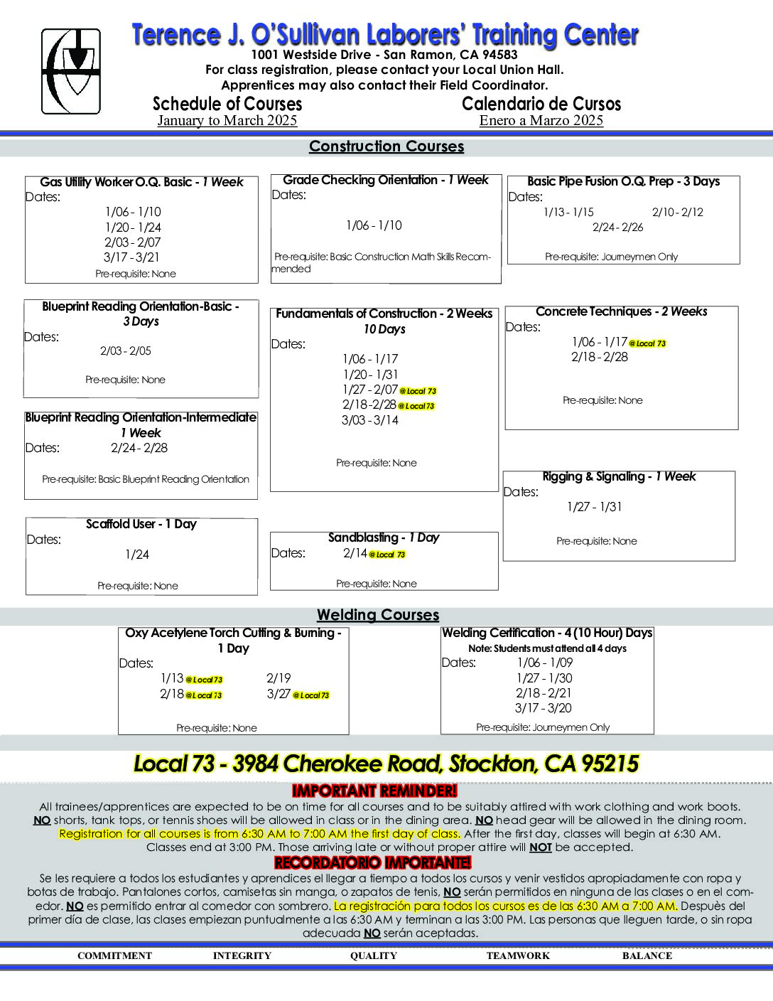 Laborers Local 185 Jan March Training Pdf