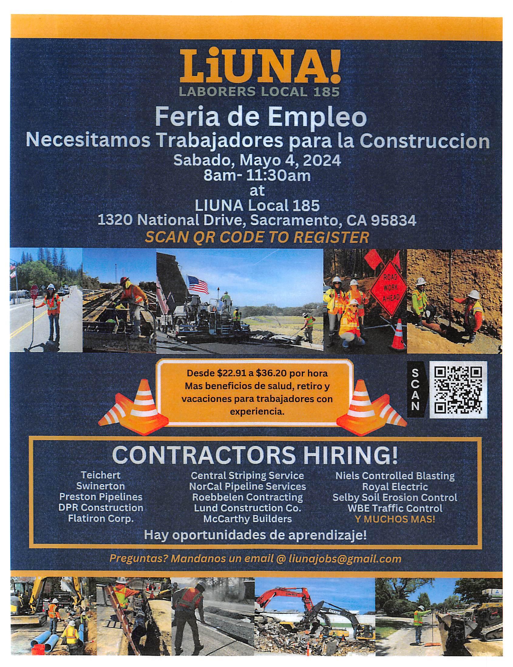 Laborers Local 185 Sac Job Fair May4 2