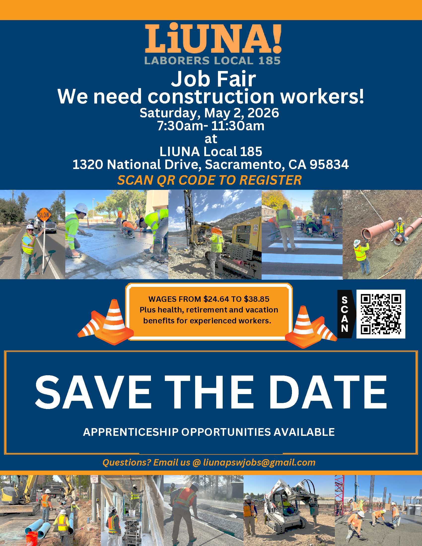 Laborers Local 185 L185 SACRAMENTO Job Fair 5.2.26