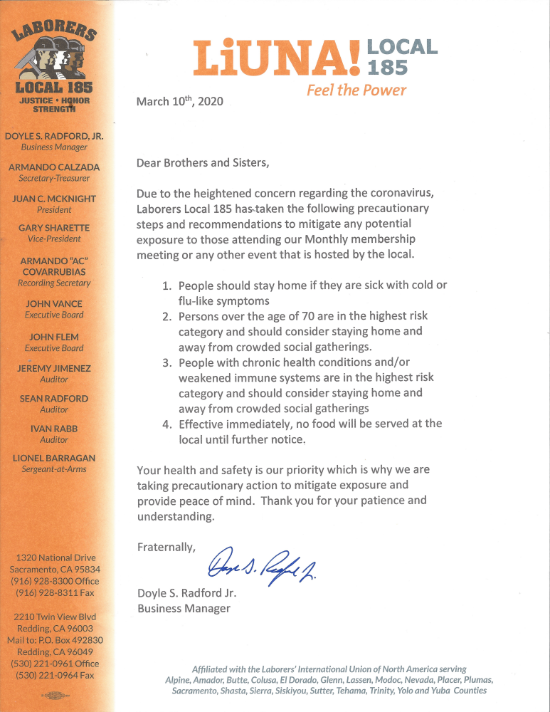 Laborers Local 185 Business Manager 1000 1